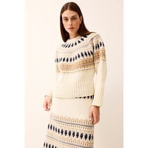 Marie Oliver Dion Fair Isle Sweater in Snowflake M